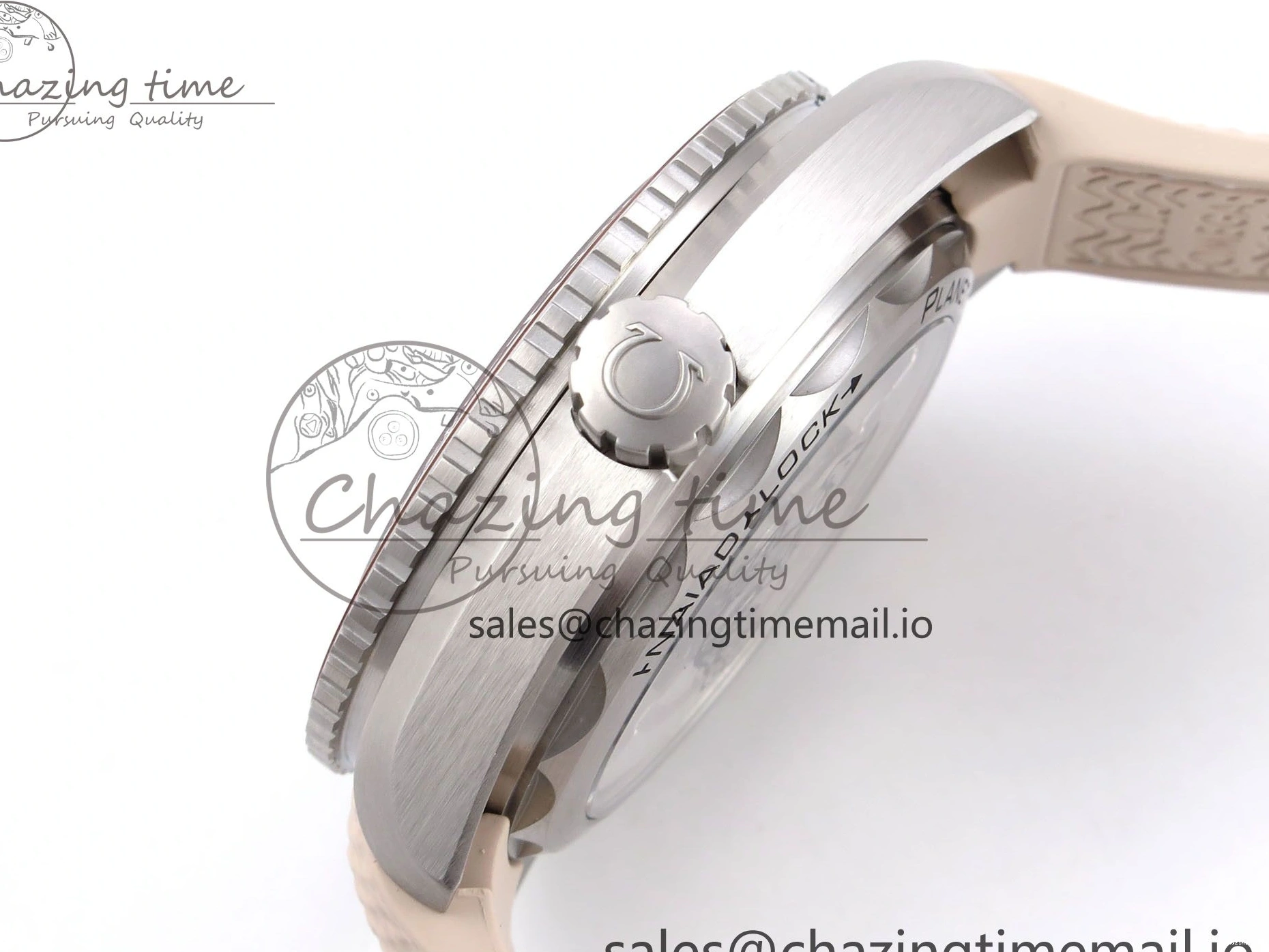 0204 Planet Ocean 43.5mm SS VSF 1:1 Best Edition Brown Bezel Sand Dial on Sand Rubber Strap A8900 Super Clone Neat 7710